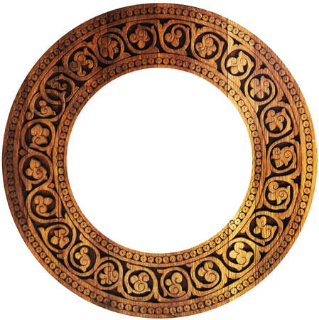 Wooden ornament frameの写真素材