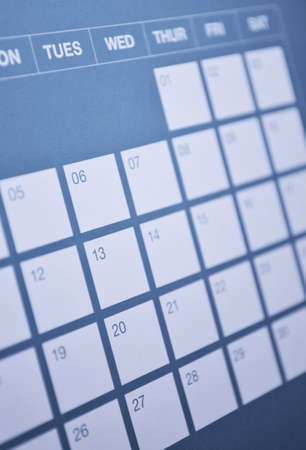 Close-up of calendar pageの写真素材
