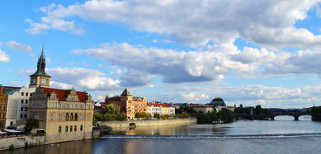 Prague - view with Vltava Riverの写真素材