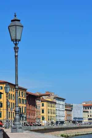 Pisa view with street lampのeditorial素材