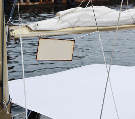 Blank old white hanging tagの写真素材