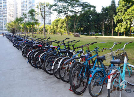 Row of bicyclesのeditorial素材