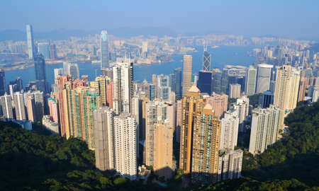 Hong Kong Skyline Birds eye Viewのeditorial素材