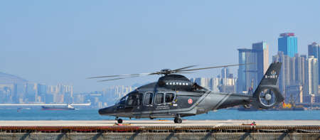 Hong Kong, December 4, 2013  Helicopter of government flying service in Hong Kongのeditorial素材