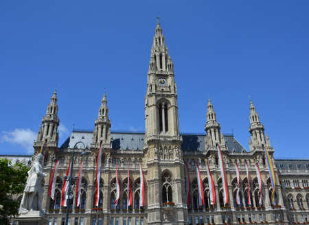 Rathaus - Vienna Town Hall, Austriaのeditorial素材
