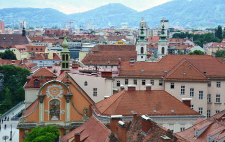 Aerial view of Graz, Austriaのeditorial素材