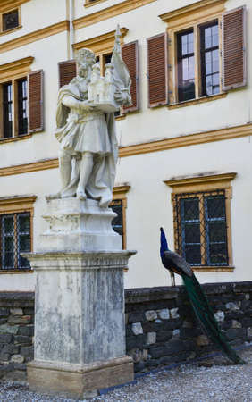 Statue in Eggenderg castle in Graz, Austriaのeditorial素材