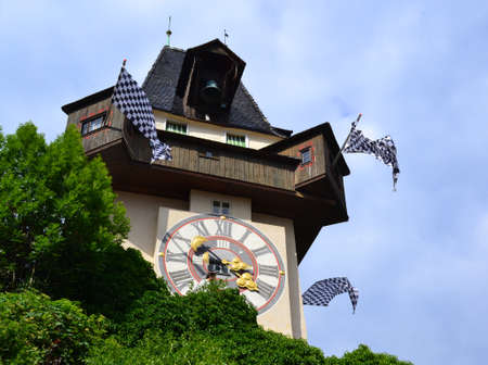 Clock Tower in Schlossber, Grazのeditorial素材