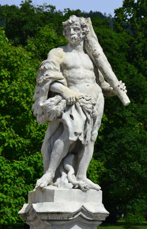 Statue near Eggenderg castle in Graz, Austriaの写真素材