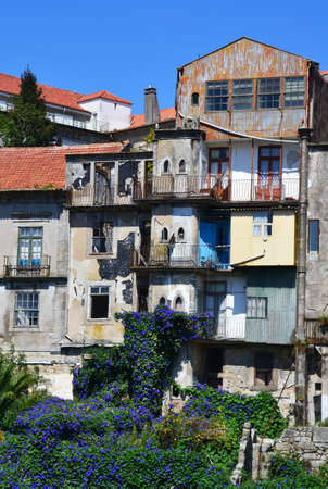 Facade of an old building in Porto