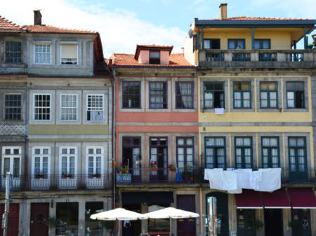 Facades of old buildings in Portoの写真素材