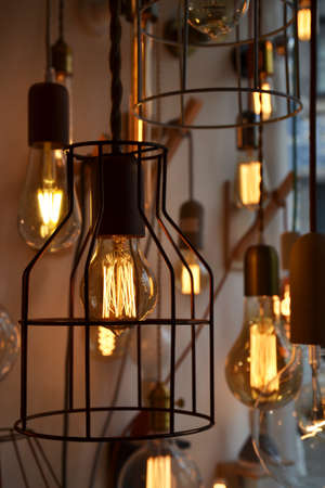 Decorative antique edison style light bulbsの写真素材