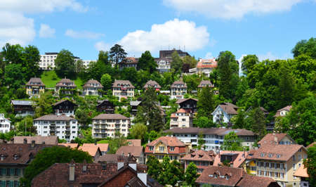 View of Bern and Aare river, Switzerlandの写真素材