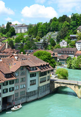View of Bern and Aare river, Switzerlandの写真素材