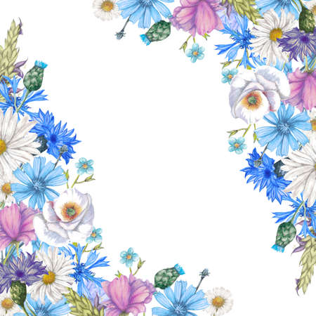 Watercolor botanical bannerの写真素材
