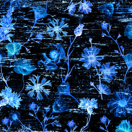 Watercolor botanical patternの写真素材