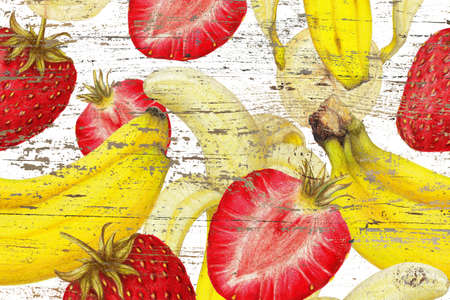 Fruits on textureの写真素材