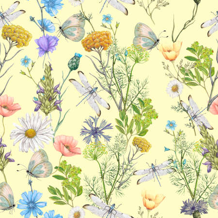 Seamless botanical patternの写真素材
