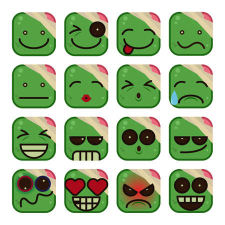 Zombie Emoticon setのイラスト素材