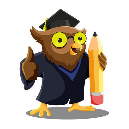 Owl Graduation Mascotのイラスト素材