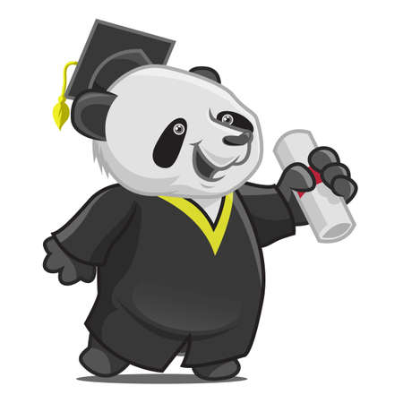 Panda with Certificateのイラスト素材