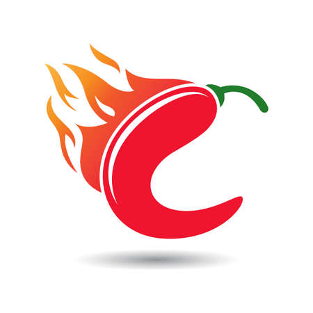 Chili Letter C Templateのイラスト素材