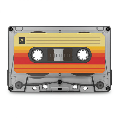 Cassette tape isolated on white background. Clipping path included.の素材