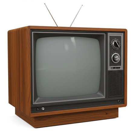 Retro TV on a white background. 3d render. Isolatedの素材