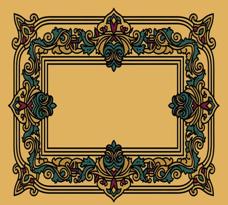 Vintage frame in Victorian style. Ornate element for design. Vector illustrationの素材