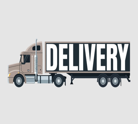 delivery truck isolated on gray background. vector illustration. eps 10の素材