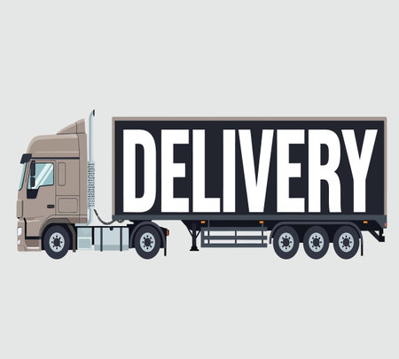 delivery truck design, vector illustration eps10 graphic over gray backgroundの素材