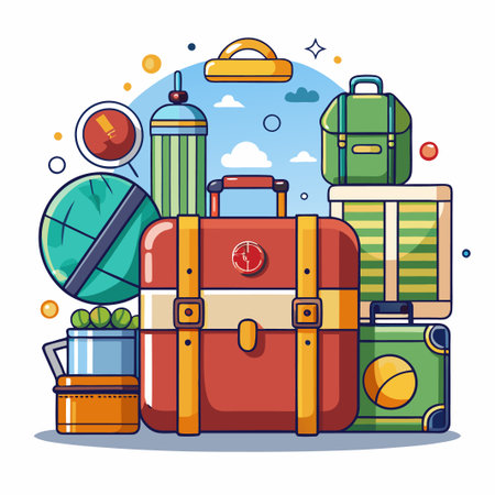Luggage Set for Travel.のイラスト素材