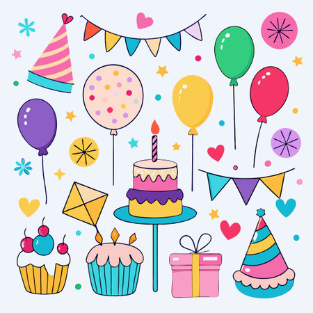 Colorful Party Elements Set.のイラスト素材