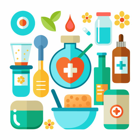 Colorful medical and healthcare icons.のイラスト素材