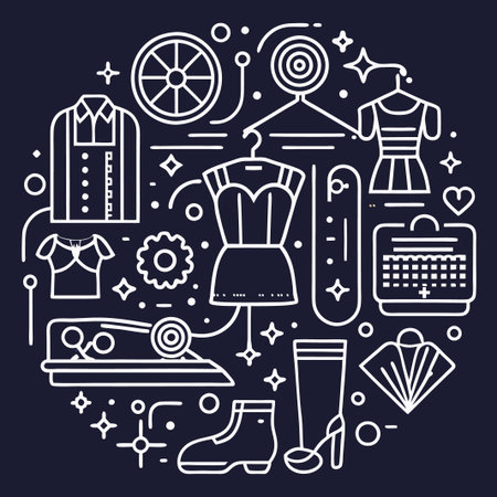 Fashion Outline Illustration.のイラスト素材