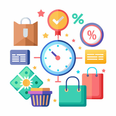 Shopping time with discount and  special offers.のイラスト素材