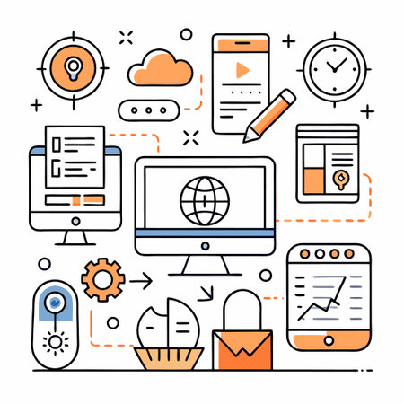 Digital marketing strategy concept with icons.のイラスト素材