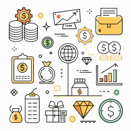 Simple Set of Tax Related Vector Illustrationのイラスト素材