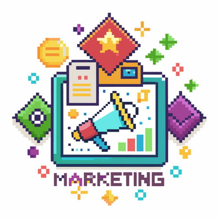 marketing pixel art perfect for design asset element Vectorのイラスト素材