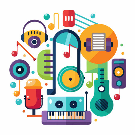 Simple Set of Music Festival Related Vectorのイラスト素材