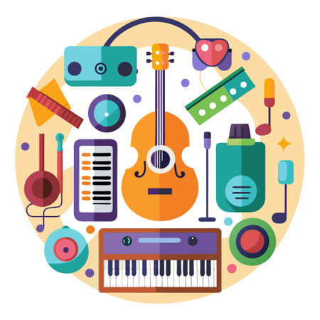 Simple Set of Music Festival Related Vectorのイラスト素材