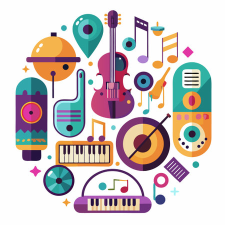 Simple Set of Music Festival Related Vectorのイラスト素材