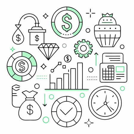 Simple Set of Tax Related Vector Illustrationのイラスト素材