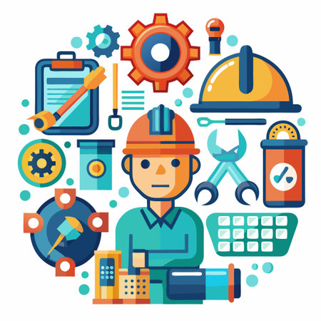 Construction icon set with editable stroke. Building and construction