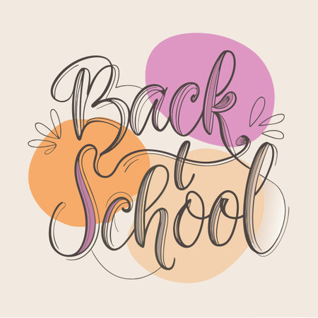 Back to school text vector template. Welcome back to school greeting text with unique typographyのイラスト素材