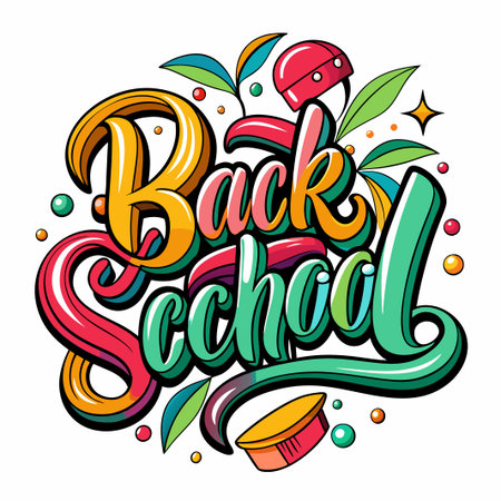 Back to school text vector template. Welcome back to school greeting text with unique typographyのイラスト素材