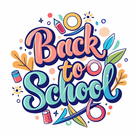 Back to school text vector template. Welcome back to school greeting text with unique typographyのイラスト素材