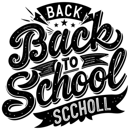 Back to school text vector template. Welcome back to school greeting text with unique typographyのイラスト素材