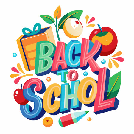 Back to school text vector template. Welcome back to school greeting text with unique typographyのイラスト素材