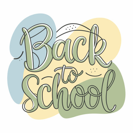 Back to school text vector template. Welcome back to school greeting text with unique typographyのイラスト素材